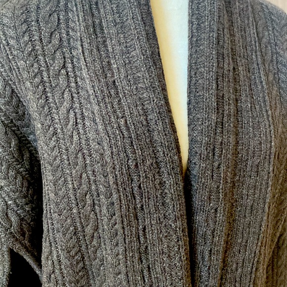 VINCE oversized shawl cardigan Charcoal Brown S/P - Picture 2 of 7